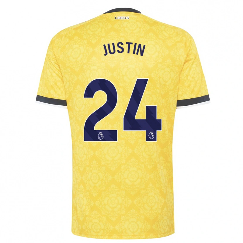 Danxen Børn James Justin #24 Gul Hvid Sort Udebane Spillertrøjer 2026/27 Trøje T-Shirt