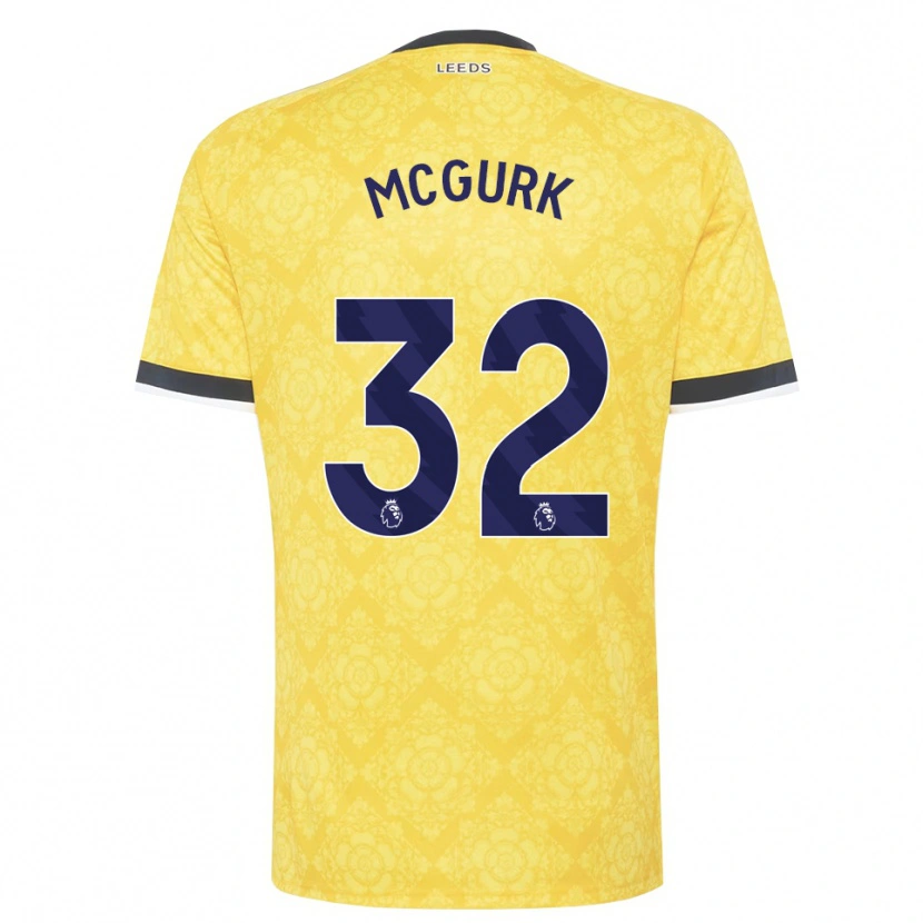 Danxen Børn Sean Mcgurk #32 Gul Hvid Sort Udebane Spillertrøjer 2026/27 Trøje T-Shirt