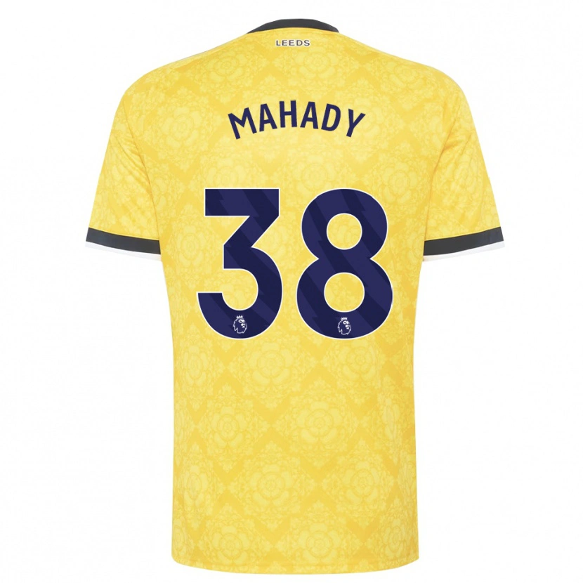 Danxen Børn Rory Mahady #38 Gul Hvid Sort Udebane Spillertrøjer 2026/27 Trøje T-Shirt