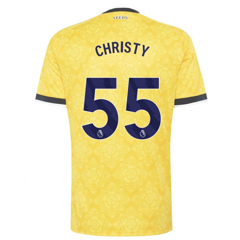 Danxen Børn Harry Christy #55 Gul Hvid Sort Udebane Spillertrøjer 2026/27 Trøje T-Shirt