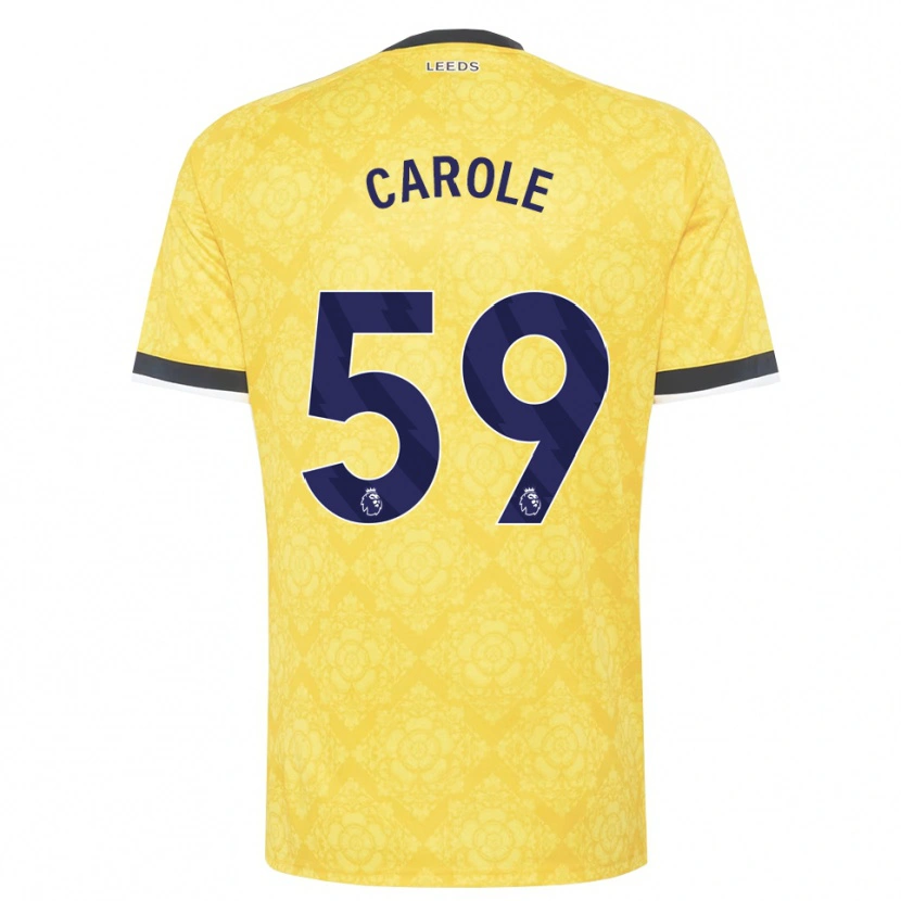 Danxen Børn Keenan Carole #59 Gul Hvid Sort Udebane Spillertrøjer 2026/27 Trøje T-Shirt