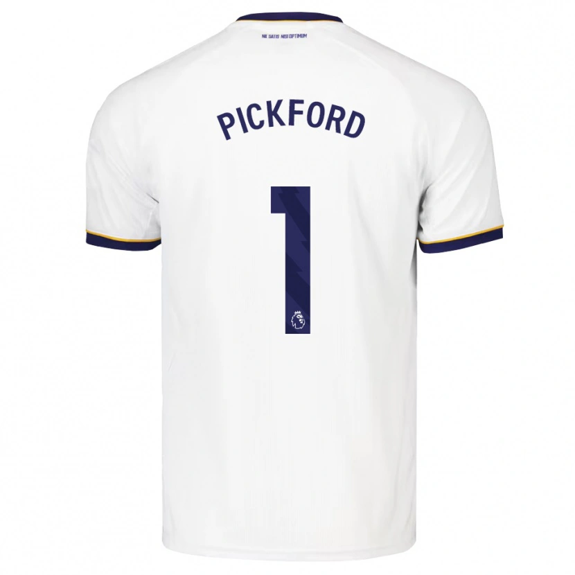 Danxen Børn Jordan Pickford #1 Midnatsblå Hvid Gul Udebane Spillertrøjer 2026/27 Trøje T-Shirt