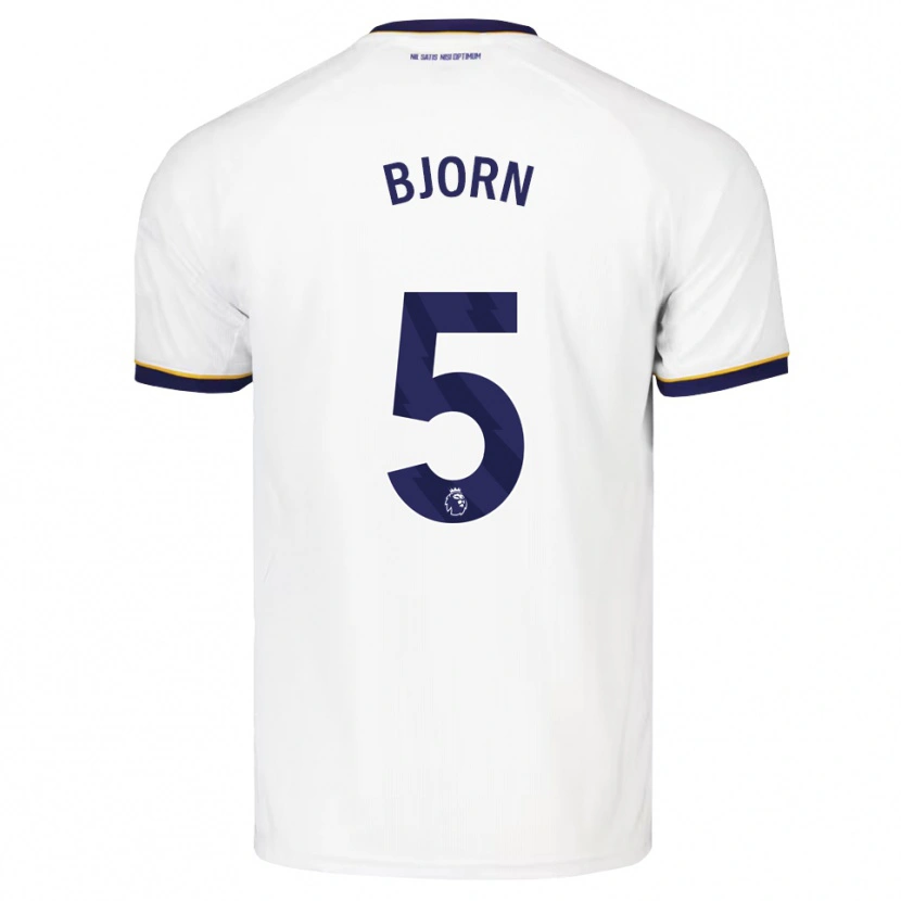 Danxen Børn Nathalie Bjorn #5 Midnatsblå Hvid Gul Udebane Spillertrøjer 2026/27 Trøje T-Shirt