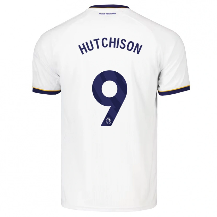 Danxen Børn Kai Hutchison #9 Midnatsblå Hvid Gul Udebane Spillertrøjer 2026/27 Trøje T-Shirt