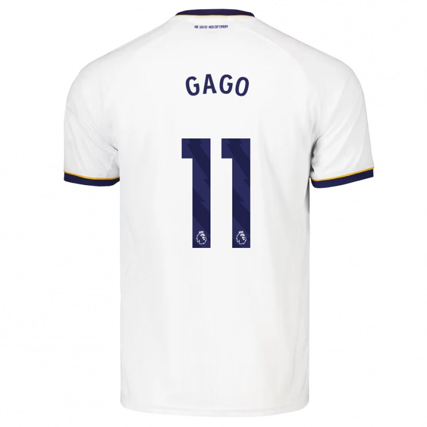 Danxen Børn Kelly Gago #11 Midnatsblå Hvid Gul Udebane Spillertrøjer 2026/27 Trøje T-Shirt