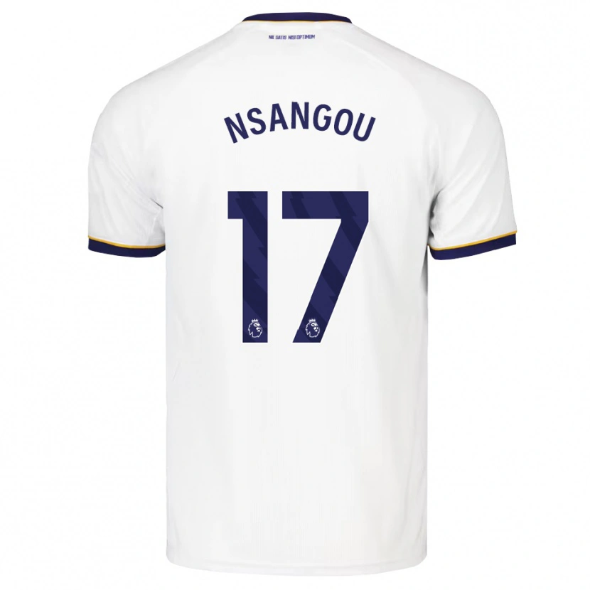 Danxen Børn Jonathan Nsangou #17 Midnatsblå Hvid Gul Udebane Spillertrøjer 2026/27 Trøje T-Shirt