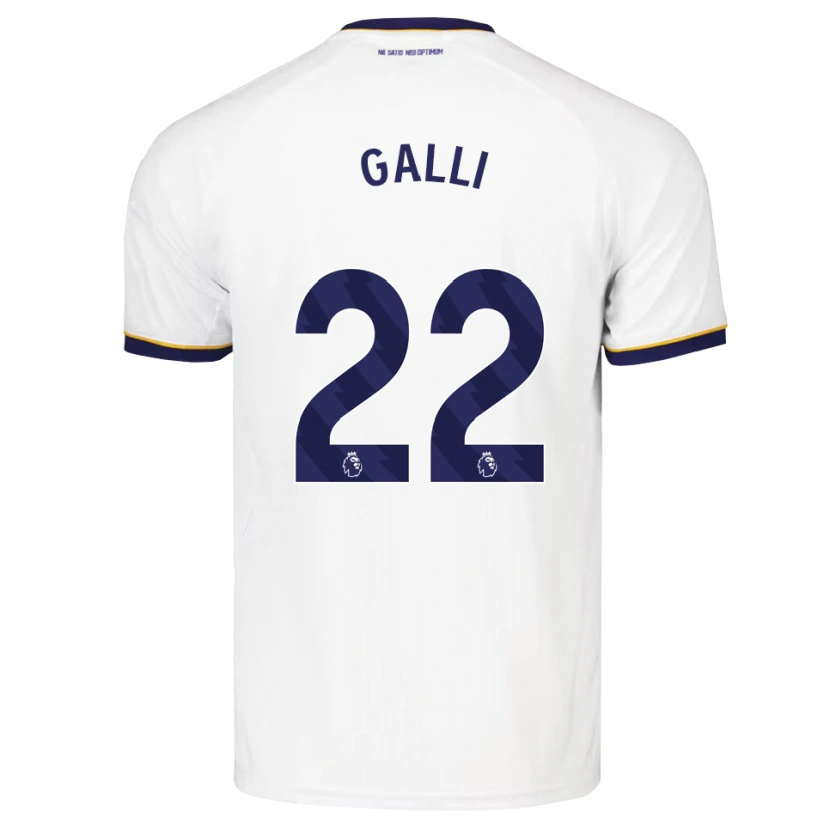 Danxen Børn Aurora Galli #22 Midnatsblå Hvid Gul Udebane Spillertrøjer 2026/27 Trøje T-Shirt