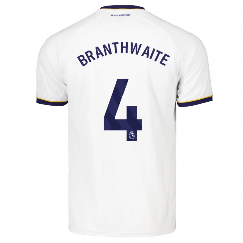 Danxen Børn Jarrad Branthwaite #4 Midnatsblå Hvid Gul Udebane Spillertrøjer 2026/27 Trøje T-Shirt