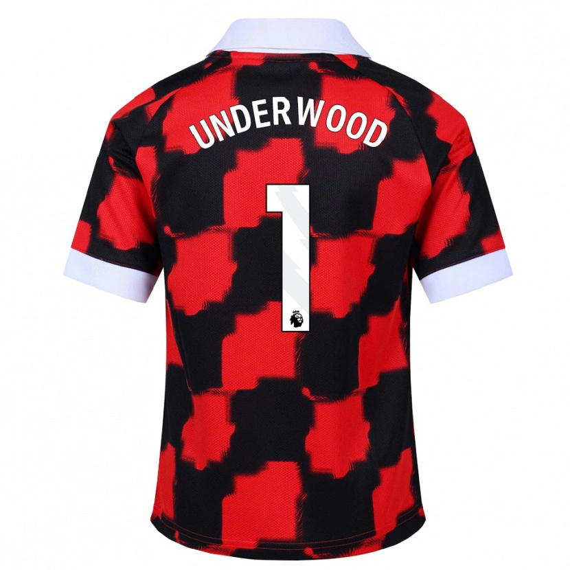 Danxen Børn Marco Underwood #1 Rød Hvid Sort Udebane Spillertrøjer 2026/27 Trøje T-Shirt