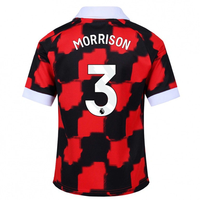 Danxen Børn Kymarley Morrison #3 Rød Hvid Sort Udebane Spillertrøjer 2026/27 Trøje T-Shirt