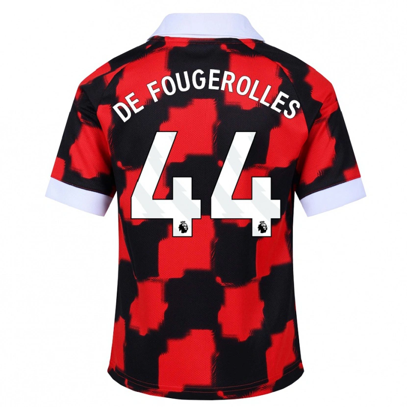 Danxen Børn Luc De Fougerolles #44 Rød Hvid Sort Udebane Spillertrøjer 2026/27 Trøje T-Shirt
