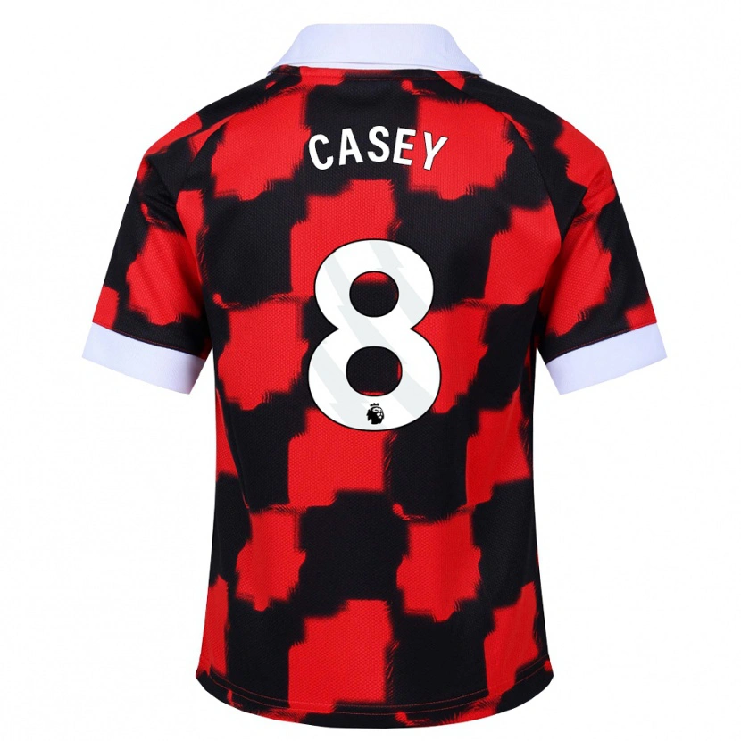 Danxen Børn Dan Casey #8 Rød Hvid Sort Udebane Spillertrøjer 2026/27 Trøje T-Shirt