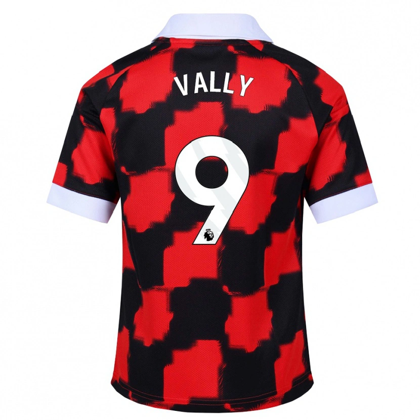 Danxen Børn Khai Vally #9 Rød Hvid Sort Udebane Spillertrøjer 2026/27 Trøje T-Shirt
