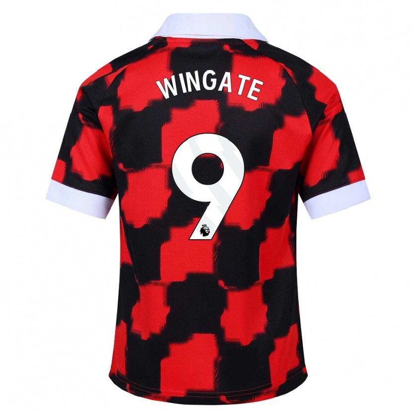 Danxen Børn Tom Wingate #9 Rød Hvid Sort Udebane Spillertrøjer 2026/27 Trøje T-Shirt
