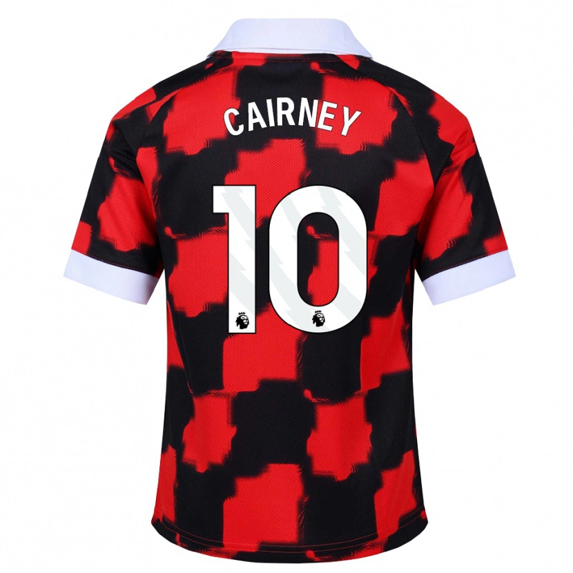 Danxen Børn Tom Cairney #10 Rød Hvid Sort Udebane Spillertrøjer 2026/27 Trøje T-Shirt
