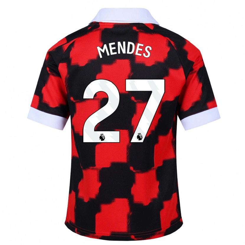 Danxen Børn Megalie Mendes #27 Rød Hvid Sort Udebane Spillertrøjer 2026/27 Trøje T-Shirt