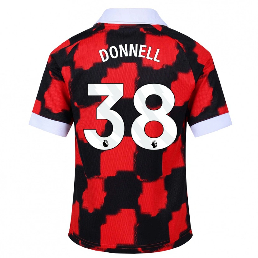 Danxen Børn Chris Donnell #38 Rød Hvid Sort Udebane Spillertrøjer 2026/27 Trøje T-Shirt