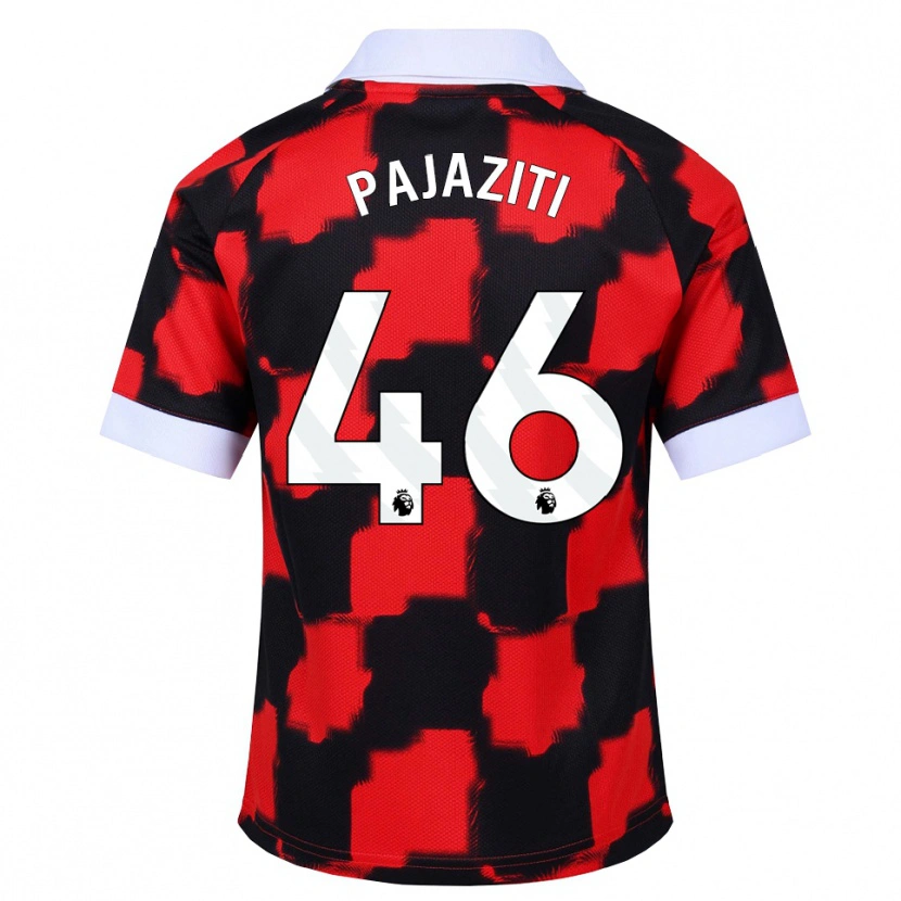 Danxen Børn Adrion Pajaziti #46 Rød Hvid Sort Udebane Spillertrøjer 2026/27 Trøje T-Shirt
