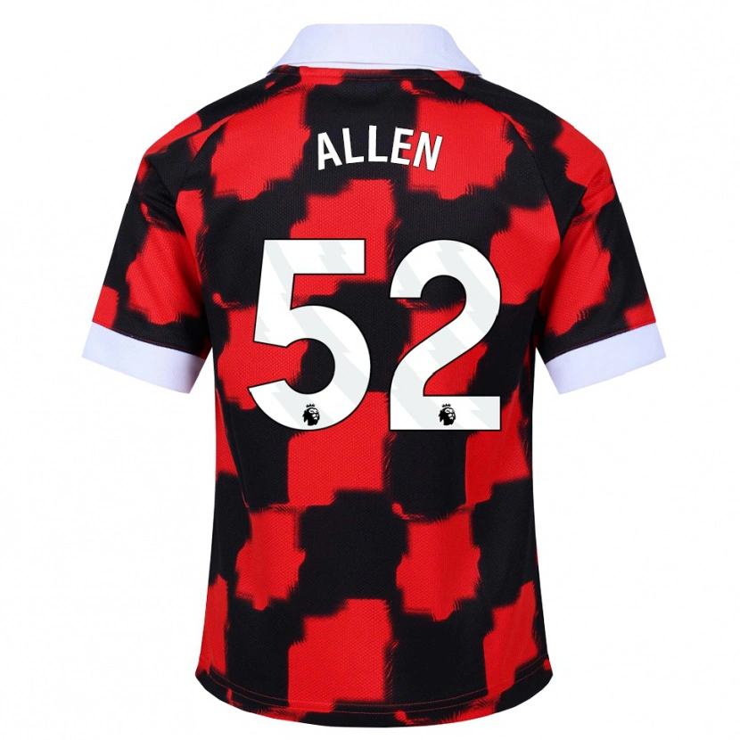 Danxen Børn Michael Allen #52 Rød Hvid Sort Udebane Spillertrøjer 2026/27 Trøje T-Shirt