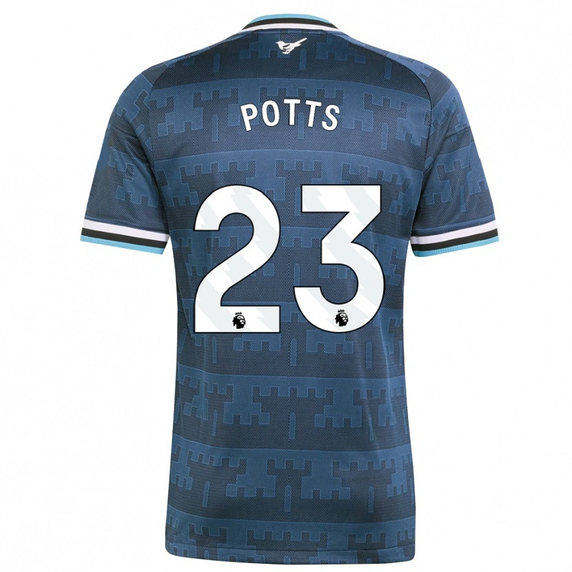 Danxen Børn Charlotte Potts #23 Gul Sort Blå Udebane Spillertrøjer 2026/27 Trøje T-Shirt