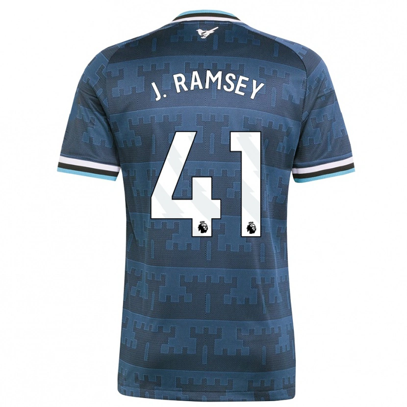 Danxen Børn Jacob Ramsey #41 Gul Sort Blå Udebane Spillertrøjer 2026/27 Trøje T-Shirt
