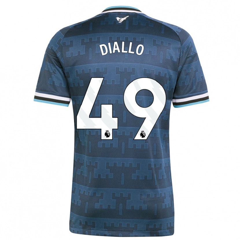 Danxen Børn Amadou Diallo #49 Gul Sort Blå Udebane Spillertrøjer 2026/27 Trøje T-Shirt