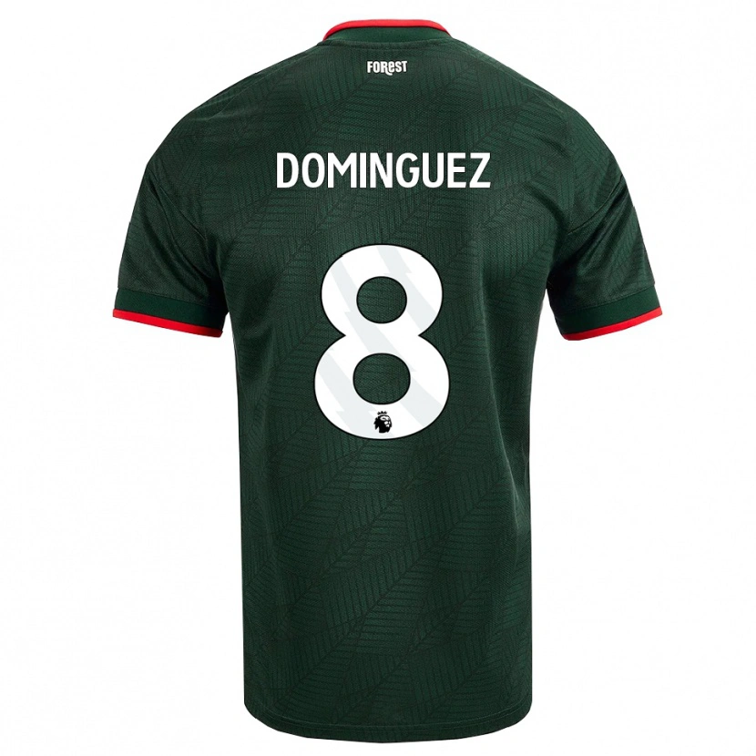 Danxen Børn Nicolás Domínguez #8 Mørk Grøn Rød Udebane Spillertrøjer 2026/27 Trøje T-Shirt