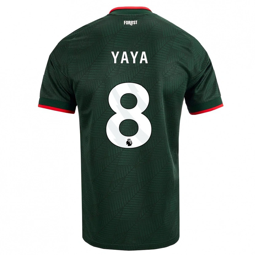 Danxen Børn Cherif Yaya #8 Mørk Grøn Rød Udebane Spillertrøjer 2026/27 Trøje T-Shirt