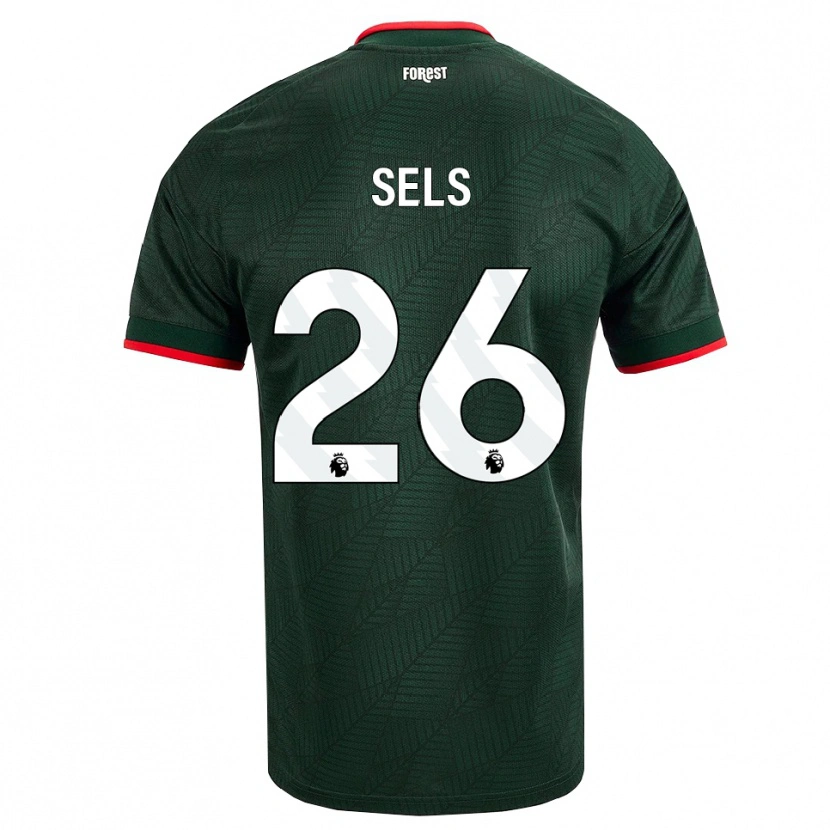 Danxen Børn Matz Sels #26 Mørk Grøn Rød Udebane Spillertrøjer 2026/27 Trøje T-Shirt