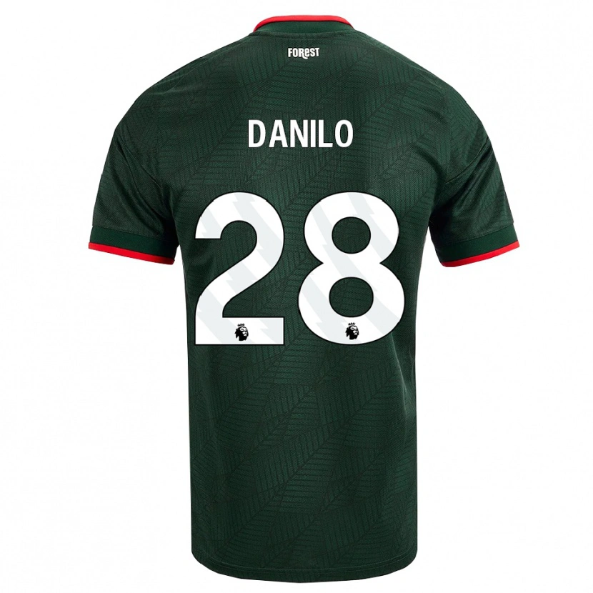 Danxen Børn Danilo #28 Mørk Grøn Rød Udebane Spillertrøjer 2026/27 Trøje T-Shirt