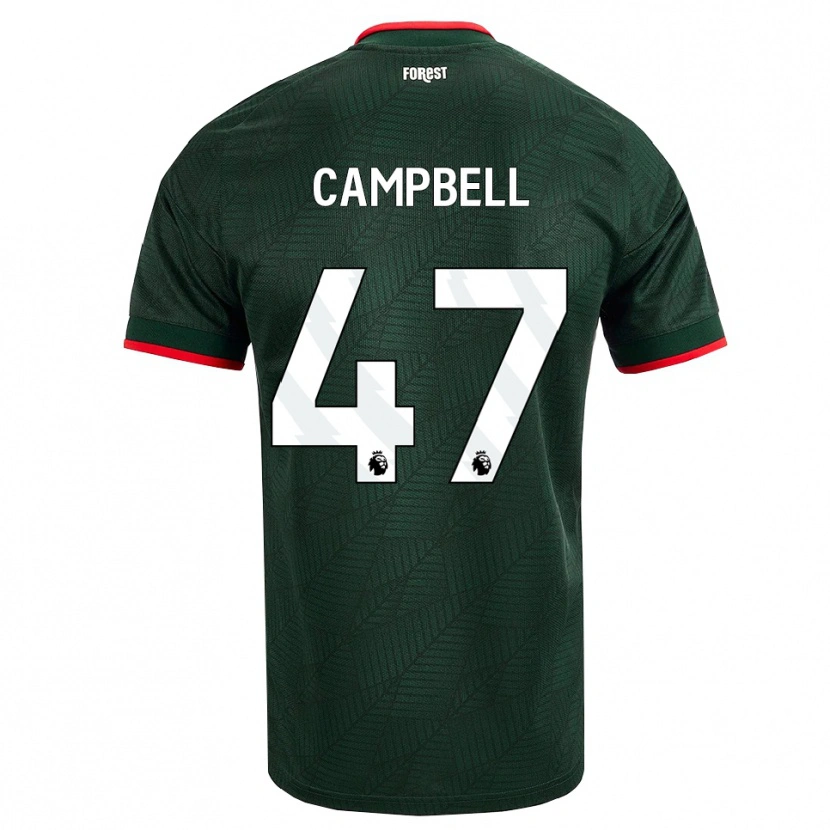 Danxen Børn Luke Campbell #47 Mørk Grøn Rød Udebane Spillertrøjer 2026/27 Trøje T-Shirt