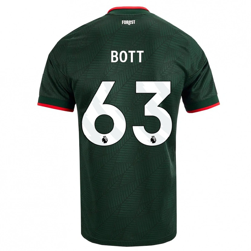 Danxen Børn Aaron Bott #63 Mørk Grøn Rød Udebane Spillertrøjer 2026/27 Trøje T-Shirt