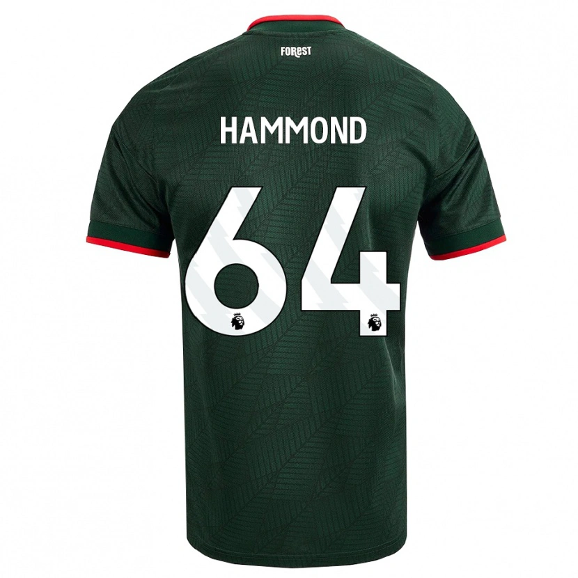 Danxen Børn Ben Hammond #64 Mørk Grøn Rød Udebane Spillertrøjer 2026/27 Trøje T-Shirt
