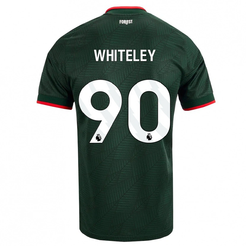 Danxen Børn Jonathan Whiteley #90 Mørk Grøn Rød Udebane Spillertrøjer 2026/27 Trøje T-Shirt