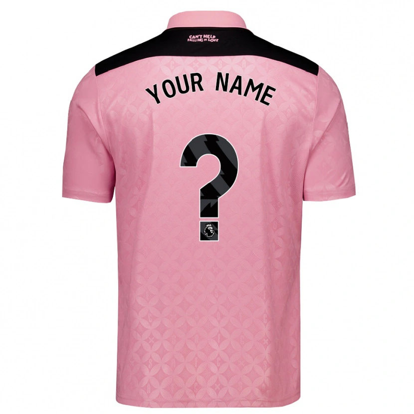 Danxen Børn Dit Navn #0 Lysrosa Sort Udebane Spillertrøjer 2026/27 Trøje T-Shirt