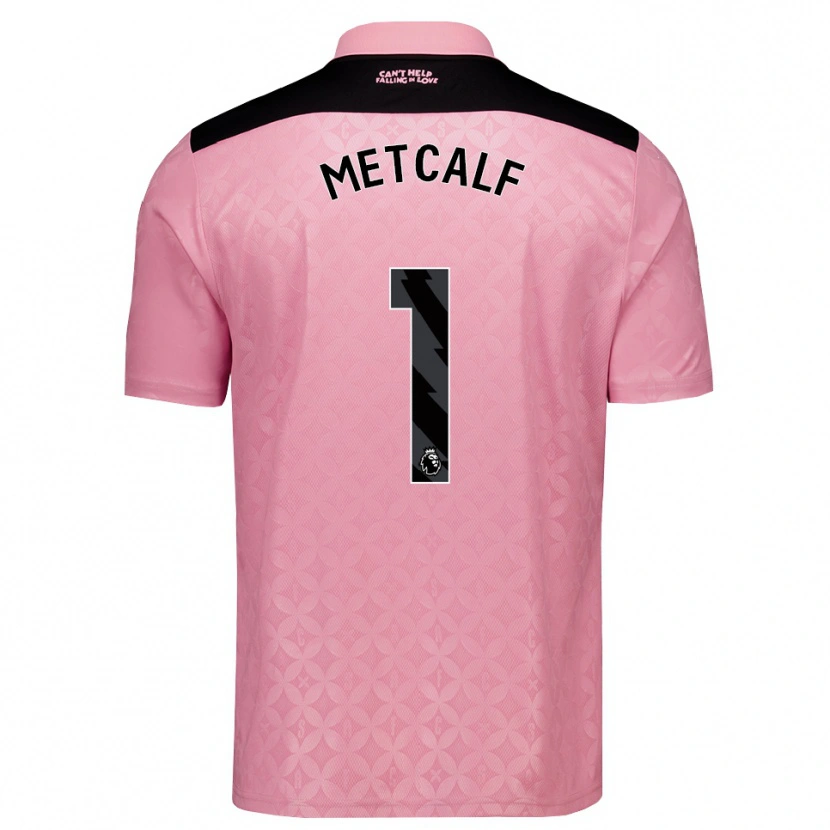 Danxen Børn Ben Metcalf #1 Lysrosa Sort Udebane Spillertrøjer 2026/27 Trøje T-Shirt