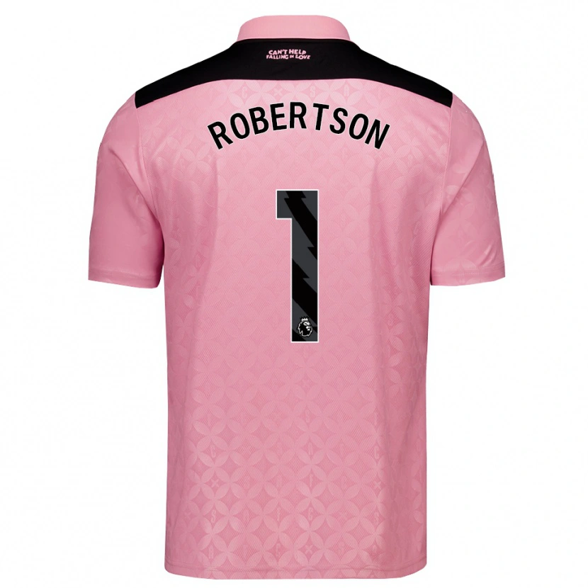 Danxen Børn Finley Robertson #1 Lysrosa Sort Udebane Spillertrøjer 2026/27 Trøje T-Shirt