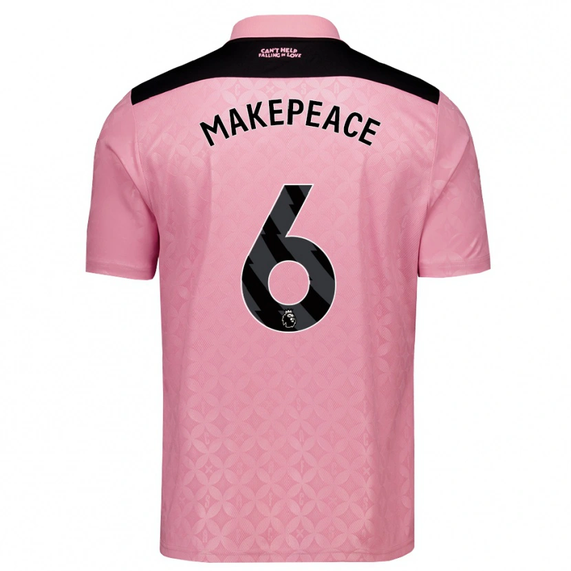 Danxen Børn Joe Makepeace #6 Lysrosa Sort Udebane Spillertrøjer 2026/27 Trøje T-Shirt