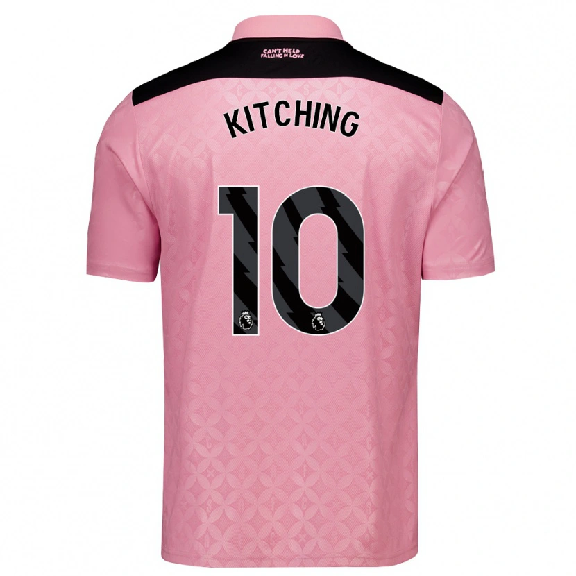 Danxen Børn Katie Kitching #10 Lysrosa Sort Udebane Spillertrøjer 2026/27 Trøje T-Shirt