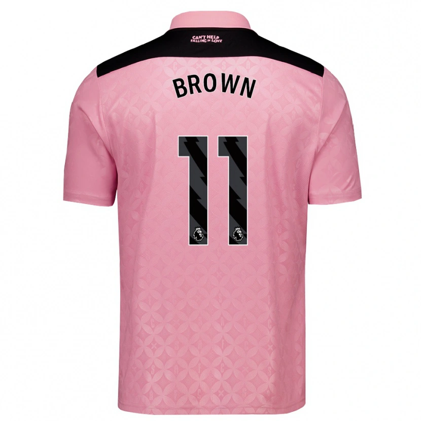 Danxen Børn Jessica Brown #11 Lysrosa Sort Udebane Spillertrøjer 2026/27 Trøje T-Shirt