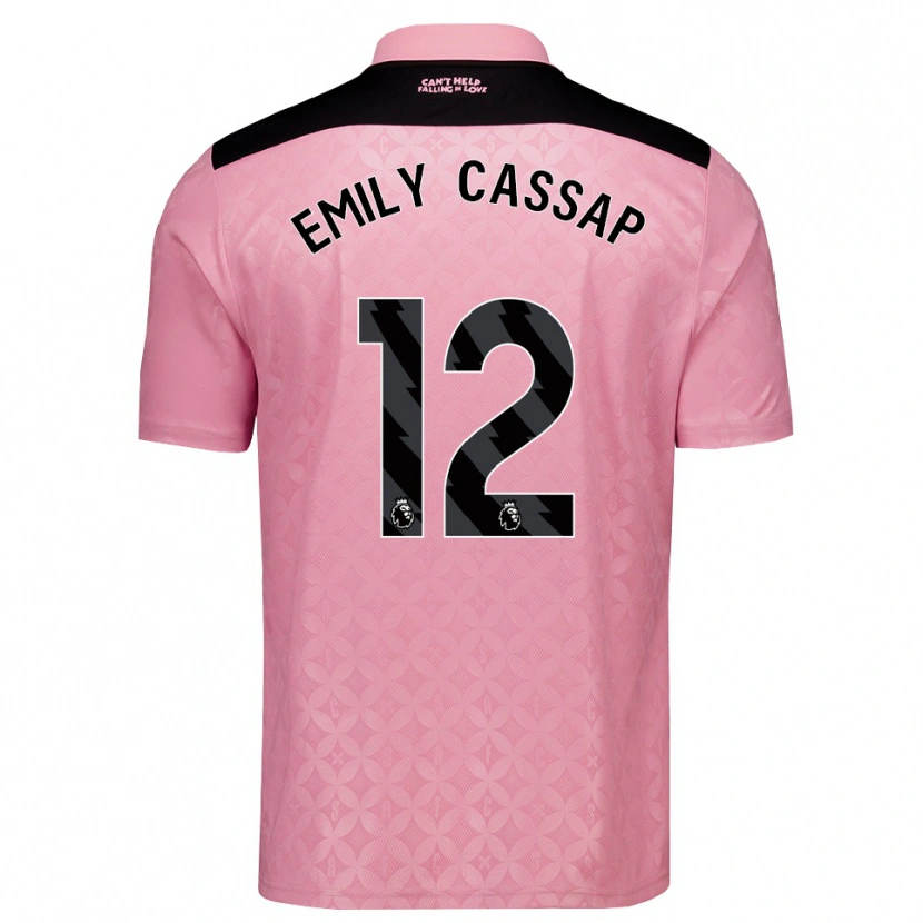 Danxen Børn Emily Cassap #12 Lysrosa Sort Udebane Spillertrøjer 2026/27 Trøje T-Shirt