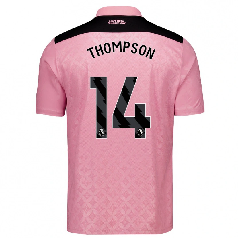 Danxen Børn Harvey Thompson #14 Lysrosa Sort Udebane Spillertrøjer 2026/27 Trøje T-Shirt
