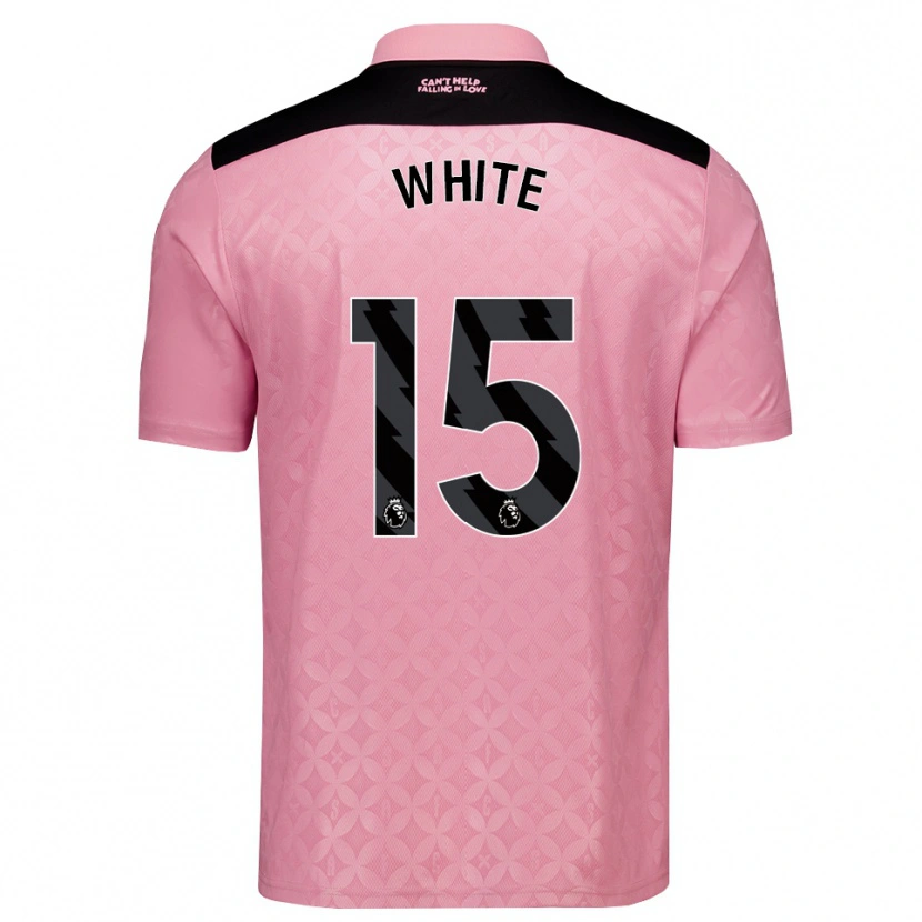 Danxen Børn Noah White #15 Lysrosa Sort Udebane Spillertrøjer 2026/27 Trøje T-Shirt