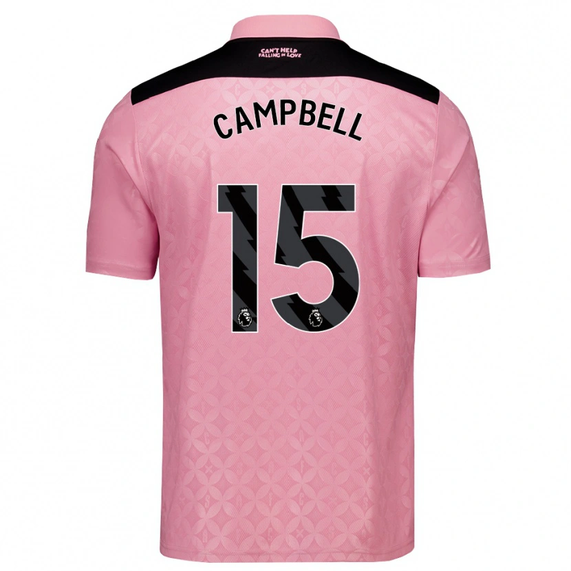 Danxen Børn Lewis Campbell #15 Lysrosa Sort Udebane Spillertrøjer 2026/27 Trøje T-Shirt