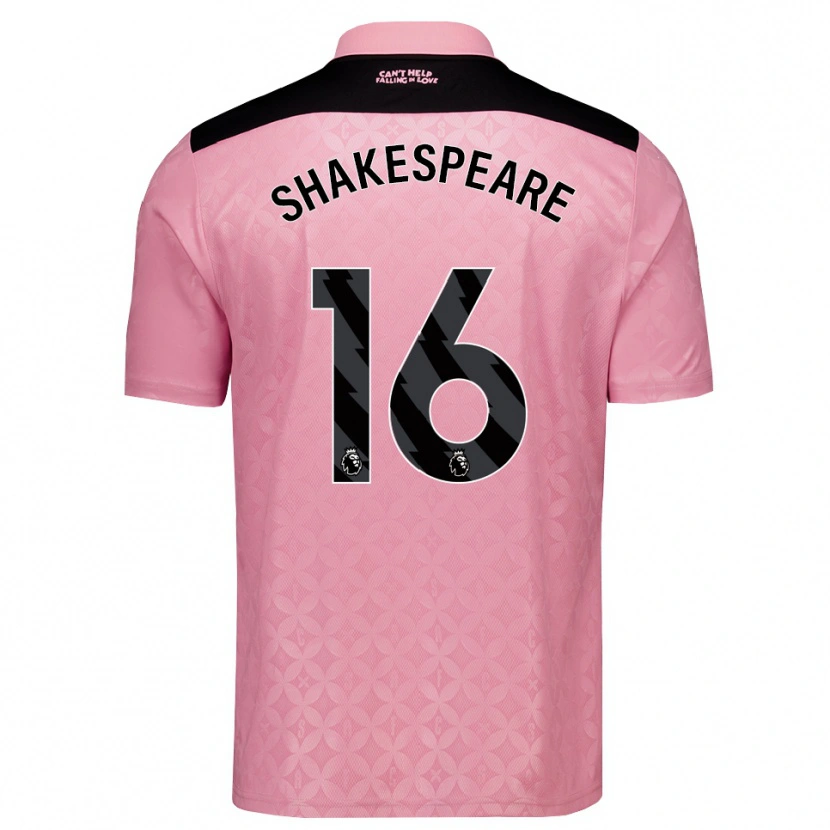 Danxen Børn Caleb Shakespeare #16 Lysrosa Sort Udebane Spillertrøjer 2026/27 Trøje T-Shirt