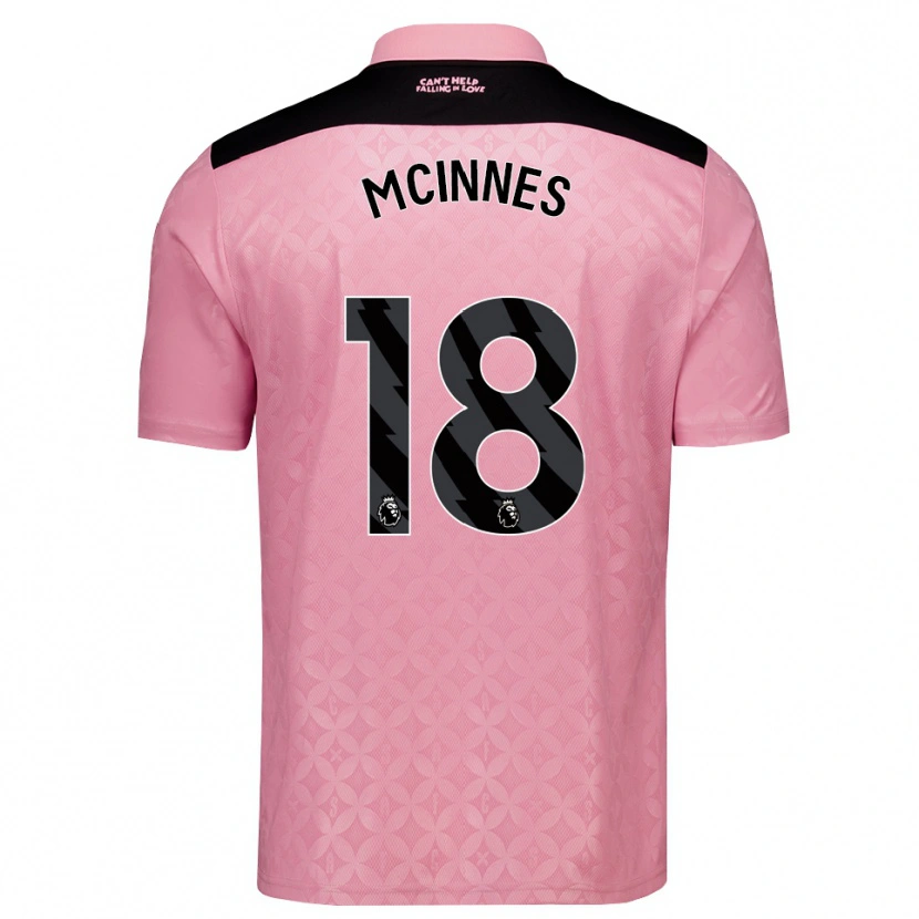 Danxen Børn Libby Mcinnes #18 Lysrosa Sort Udebane Spillertrøjer 2026/27 Trøje T-Shirt