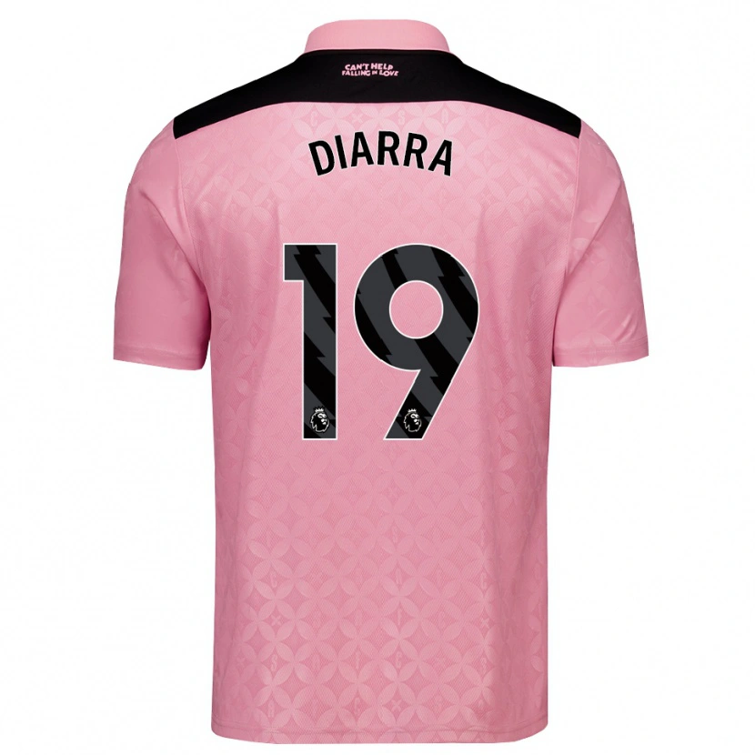 Danxen Børn Habib Diarra #19 Lysrosa Sort Udebane Spillertrøjer 2026/27 Trøje T-Shirt