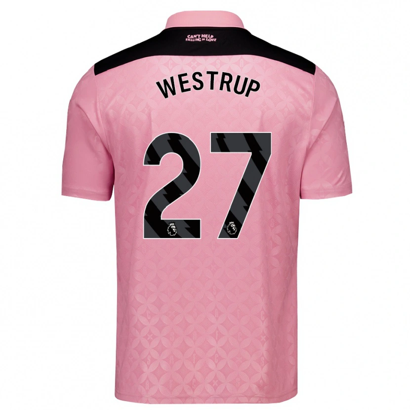 Danxen Børn Brianna Westrup #27 Lysrosa Sort Udebane Spillertrøjer 2026/27 Trøje T-Shirt