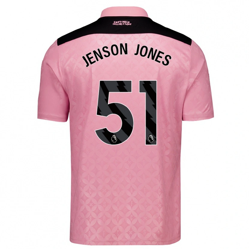 Danxen Børn Jenson Jones #51 Lysrosa Sort Udebane Spillertrøjer 2026/27 Trøje T-Shirt
