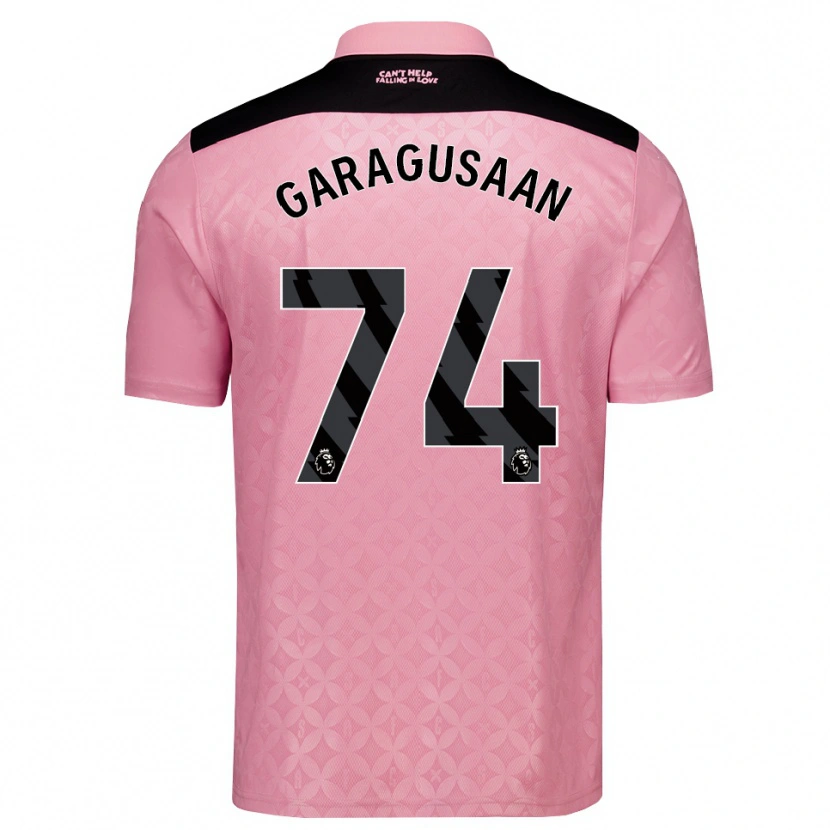 Danxen Børn Finn Geragusyan #74 Lysrosa Sort Udebane Spillertrøjer 2026/27 Trøje T-Shirt